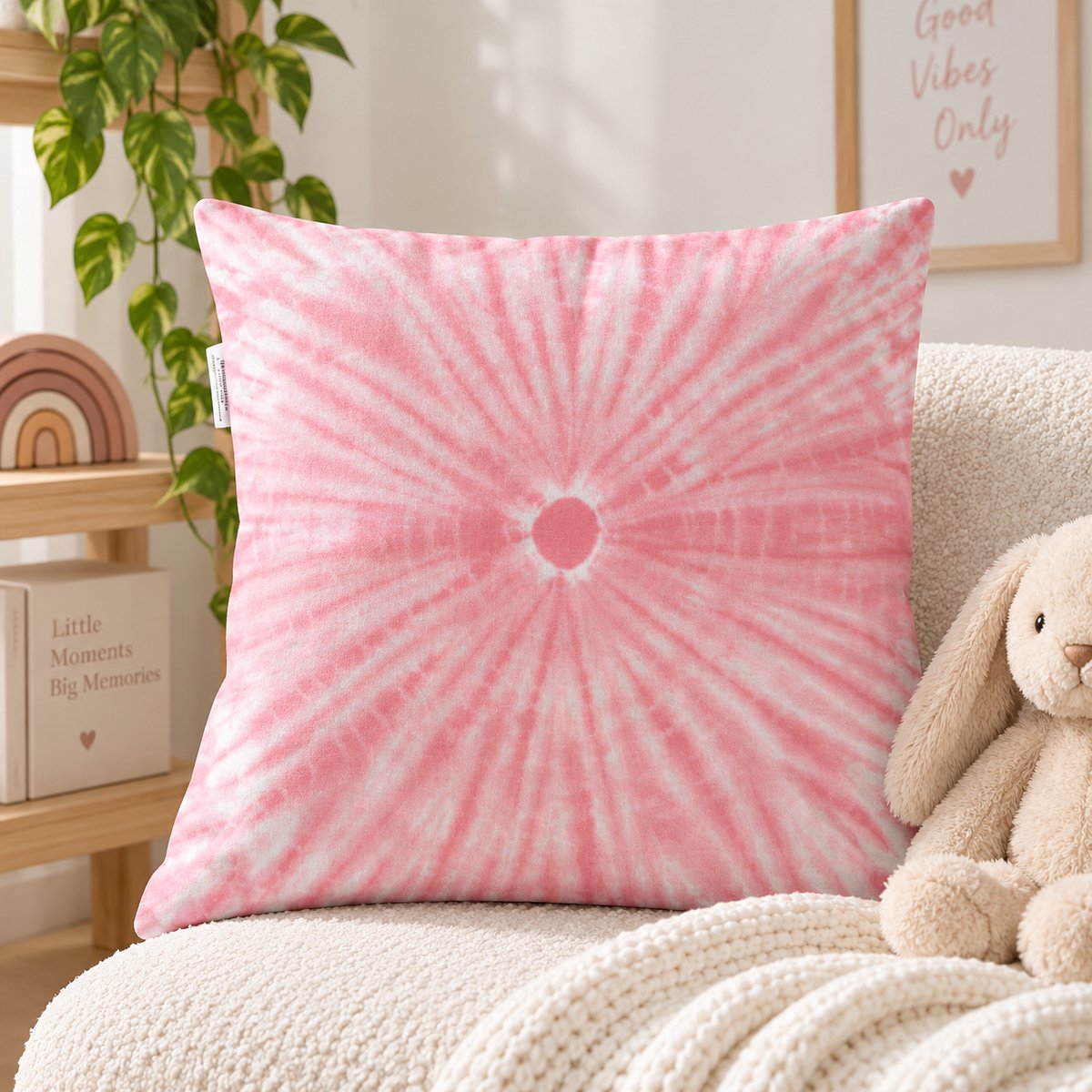 Unique Living - sierkussenhoes - 3 stuks - kussenhoesje - kussenhoes - wit - oude roze - 45 x 45 cm - met rits