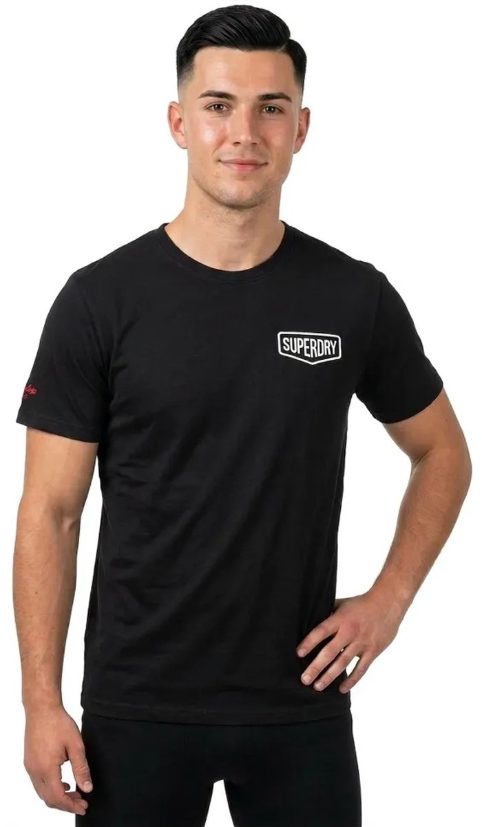 Superdry Work Tab T-shirt met losse pasvorm Heren T-shirts Zwart
