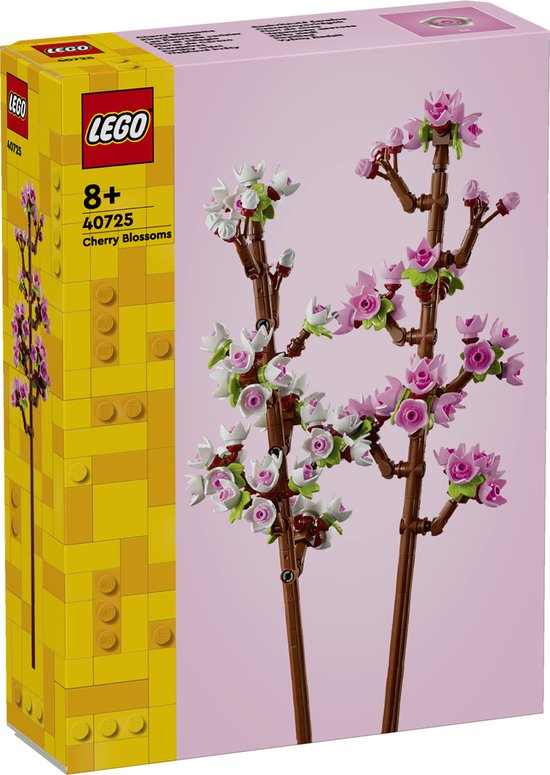 LEGO 40725 Kersenbloesems: 2 bruine takken met roze en witte bloesems, uit de Botanical Collection.