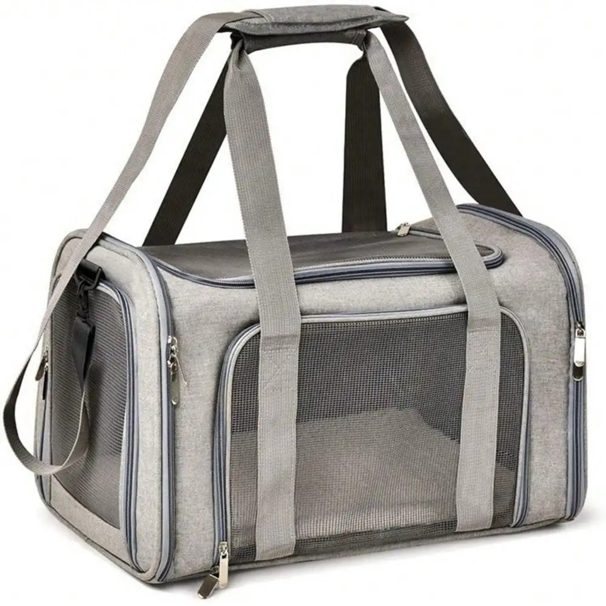 DailyDamaar hondentas - Kattentas - Katten transport box - Huisdiertas - 45x30x30 cm - Konijn/puppy/kat - Draagbare reistas - Grijs