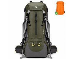 Travelhawk Backpack - 50 Liter - Unisex - Met Laptop Sleeve - Inclusief Regenhoes - Backpacking - Rugzak - Groen