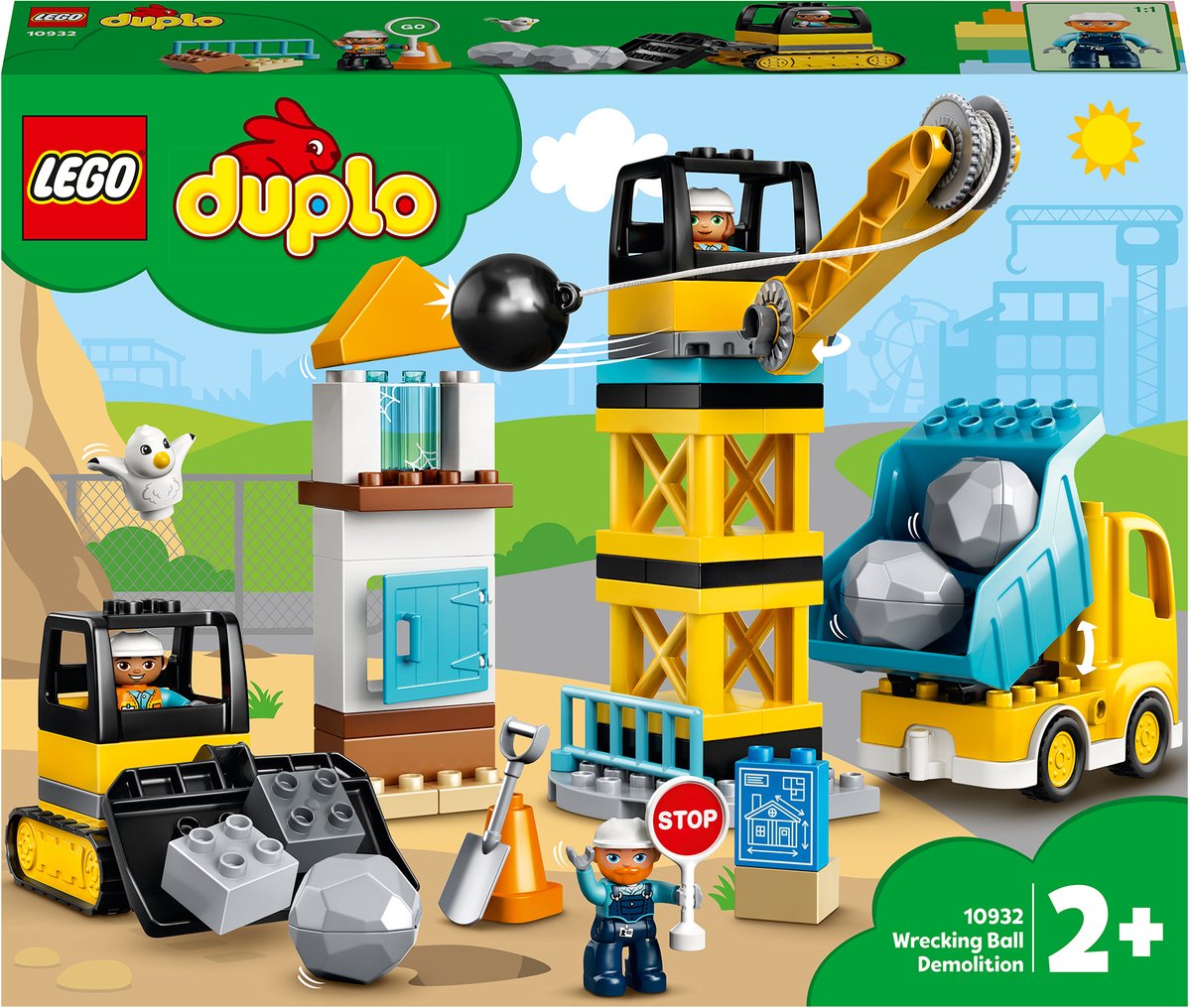 Bol.com LEGO 10932 DUPLO Town Sloopkogel Afbraakwerken met Vrachtwagen en Graafmachine Speelgoed, Peuterspeelgoed voor Kinderen ... aanbieding