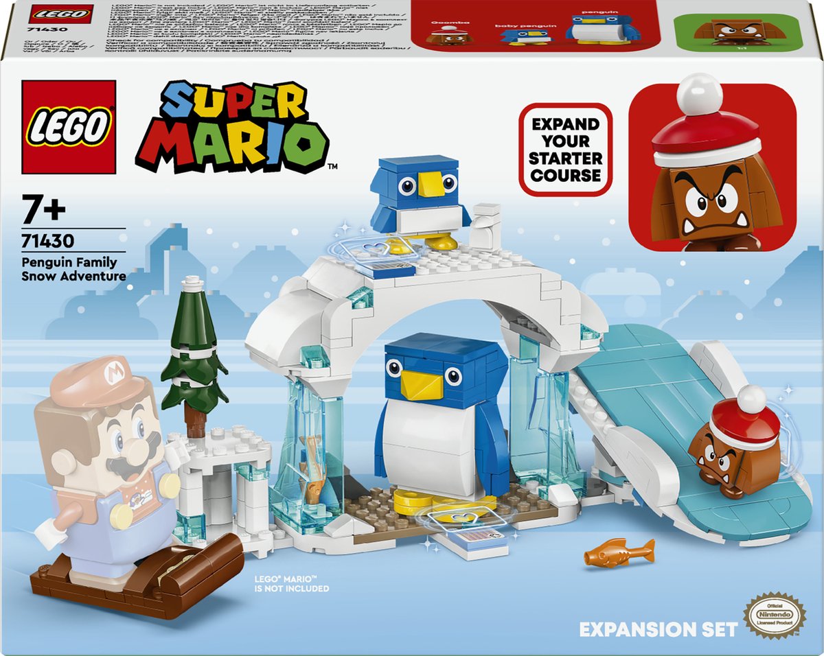LEGO 71430 Super Mario Uitbreidingsset: Sneeuwavontuur met penguin en familie Kinderspeelgoed