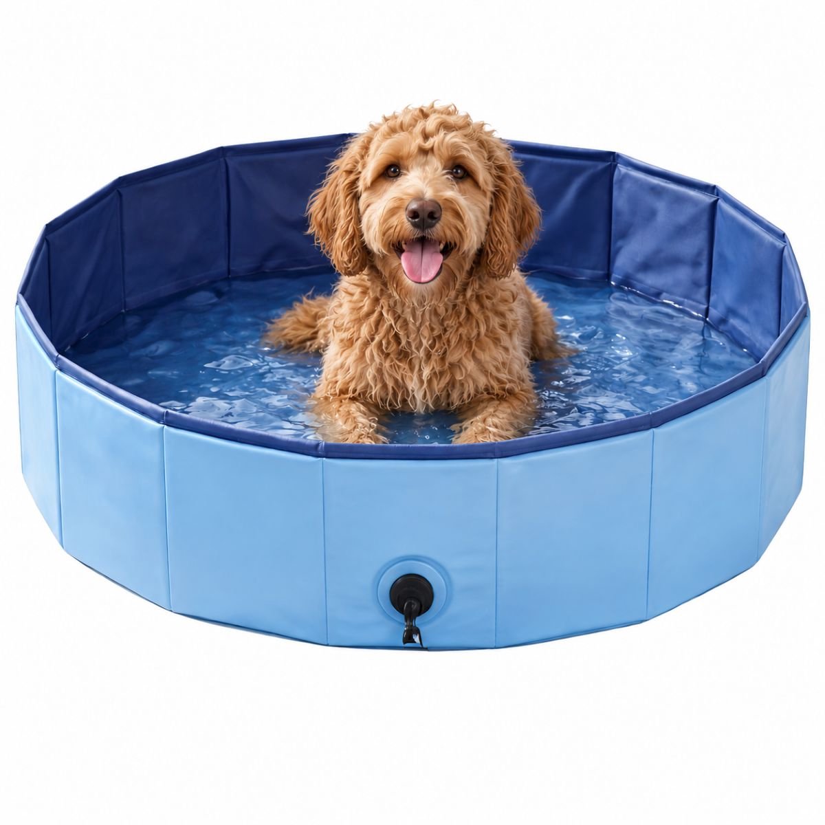 Ceruzo Hondenzwembad Ø120 cm – M – Opvouwbaar Hondenbad – Anti Slip – Blauw