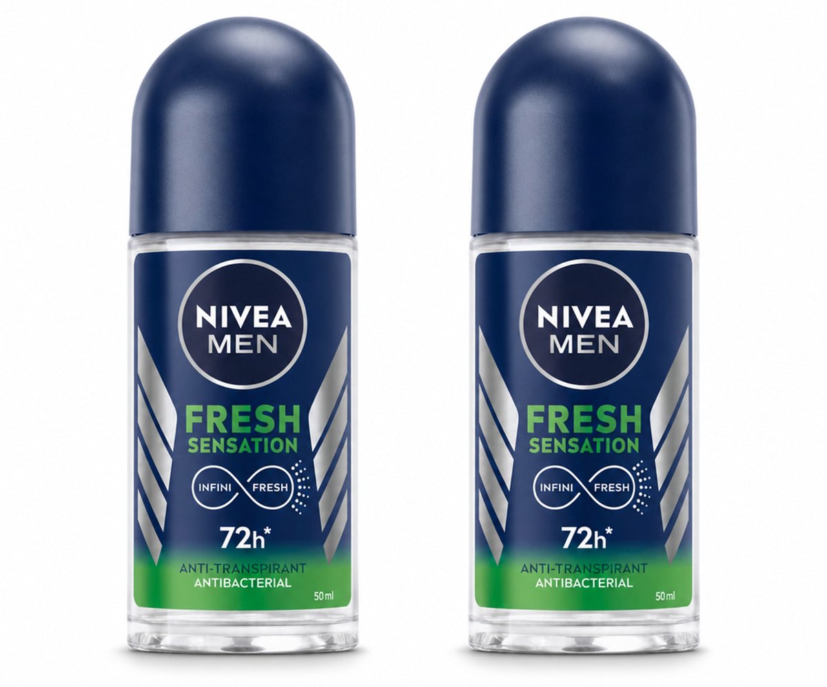 2 x NIVEA MEN - Deodorant Roller - Fresh Sensation - 50 ml - Bulkverpakking - 2 stuks