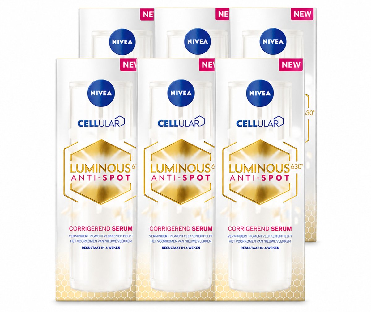 6 x NIVEA - Gezichtsserum - CELLular LUMINOUS630 Tegen Vlekken - Tegen pigmentvlekken - Voor alle huidtypen - Met Hyaluron & Vitamine E - 30 ml - Voordeelverpakking - 6 stuks
