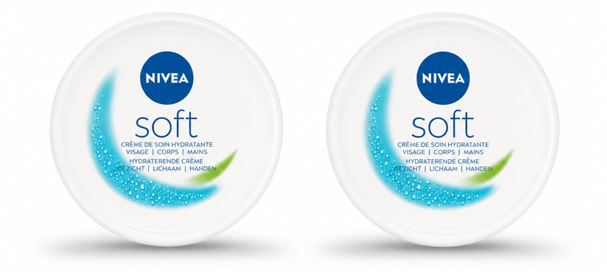 2 x NIVEA - Crème - Zachte Pot - Hydraterend - Gezicht, Lichaam, Handen - 200 ml - Bulkverpakking - 2 stuks