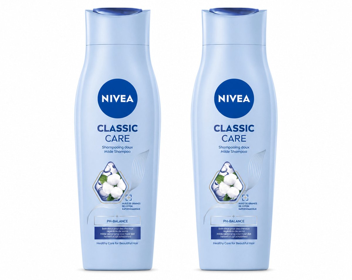 2 x NIVEA - Shampoo - Klassieke Verzorging - Gezonde Zorg - Glanzend Haar - 250 ml - Bulkverpakking - 2 stuks
