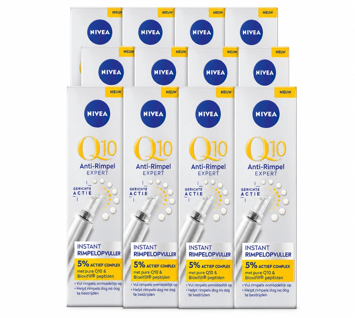12 x NIVEA - Oogserum - Q10 Anti-Rimpel Expert - Rimpelopvuller - Voor rijpe huid - Met Q10 - 15 ml - Voordeelverpakking - 12 stuks