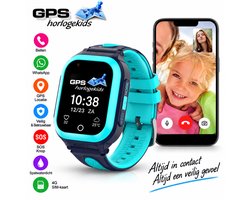 GPSHorlogeKids© - GPS horloge kind - smartwatch kinderen - WhatsApp - 4G videobellen - spatwaterdicht - SOS alarm - incl. SIM - OMNI Blauw