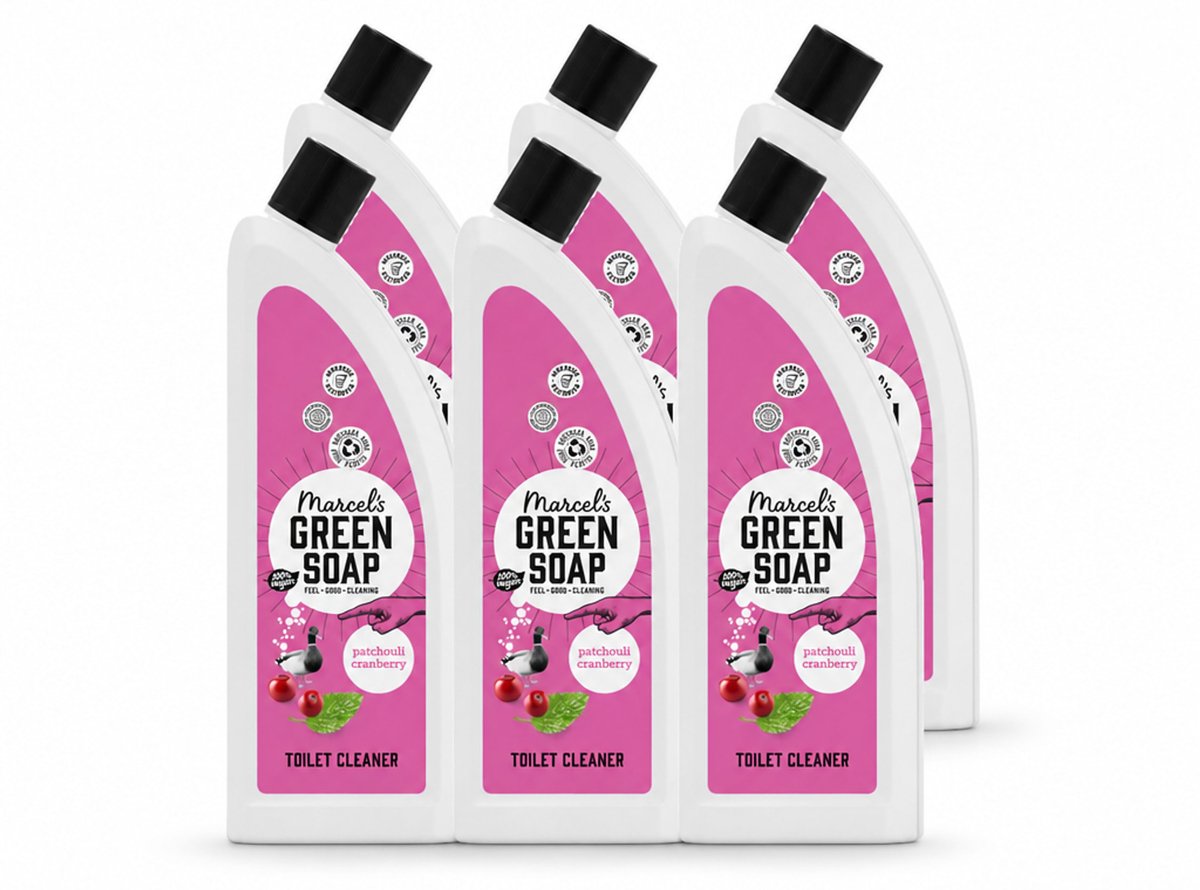 6 x Marcel's Green Soap - Toiletreiniger - Patchouli & Cranberry - Krachtige frisheid - Voordeelverpakking - 6 stuks