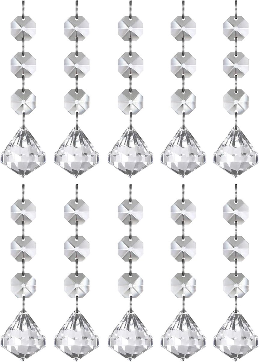 Decoratiekristal - Set van 10 - Transparant
