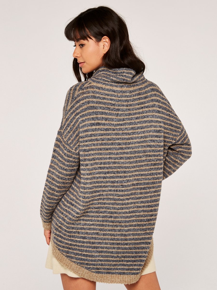 Chunky Stripe Turtleneck Jumper