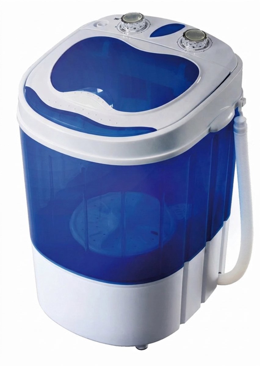 G&G mini wasmachine met centrifuge - Draagbare wasmachine - Camping - Tot 3kg - Tot 50° - 36x37x53cm - Bovenlader - Afvoerslang