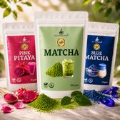 Mito Matcha 3pack - Matcha - Blue Matcha - Pink Matcha pitaya poeder - Iced Matcha - Matcha poeder
