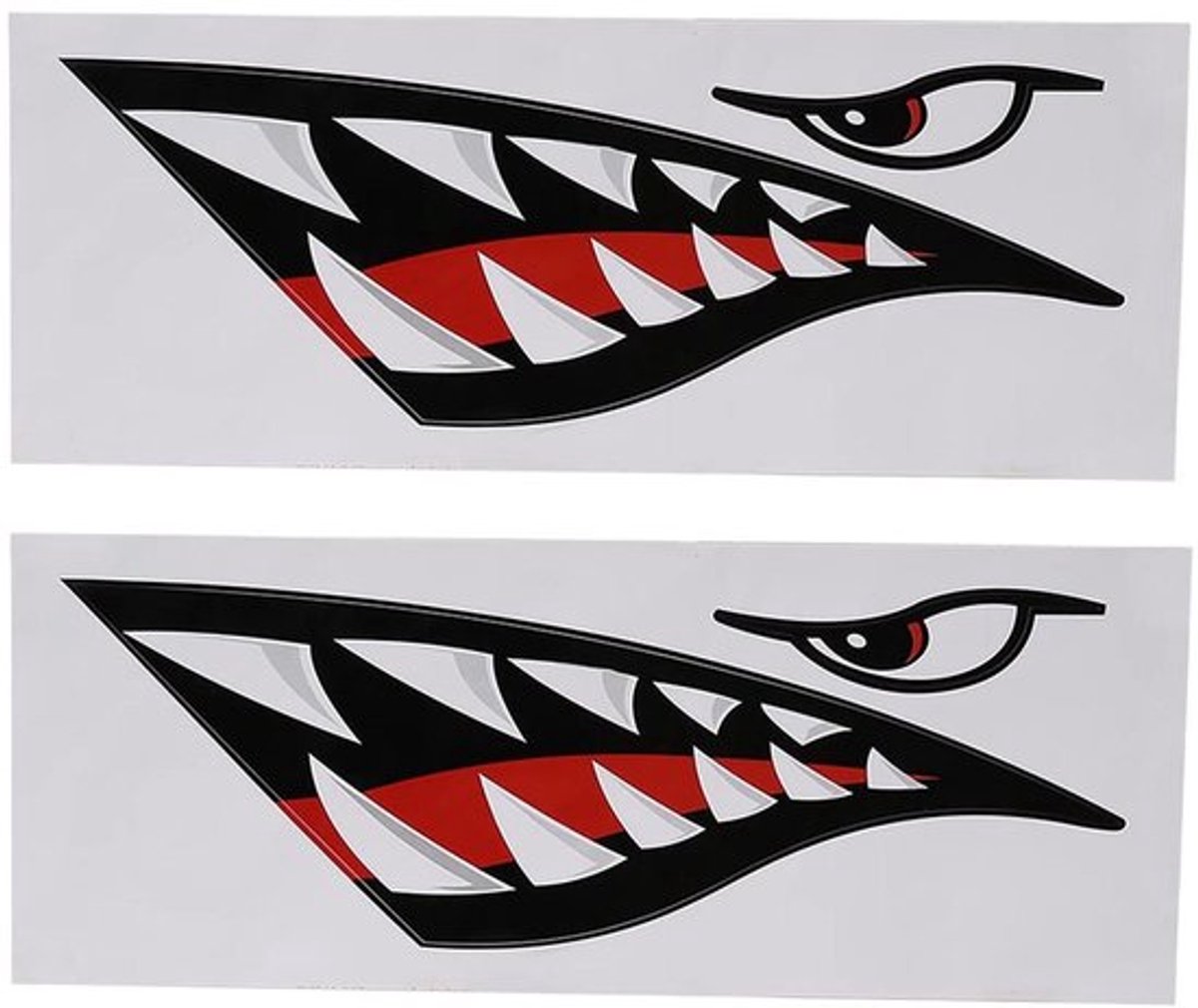 Allecto - Haaientanden mondstickers - Waterdichte stickers - Grappige accessoires