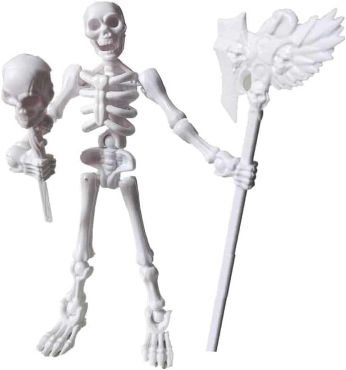 3 stuks - Skeletpop - Beweegbare gewrichten - 3D-figuurtje - Doe-het-zelf - Wit
