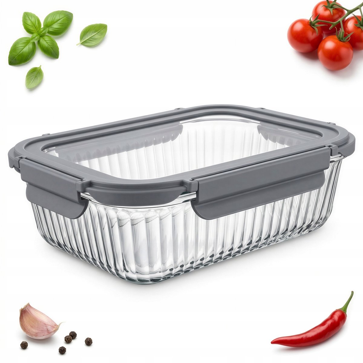Glazen Ovenschaal met Deksel 1.5L - Oven- en Magnetronbestendig