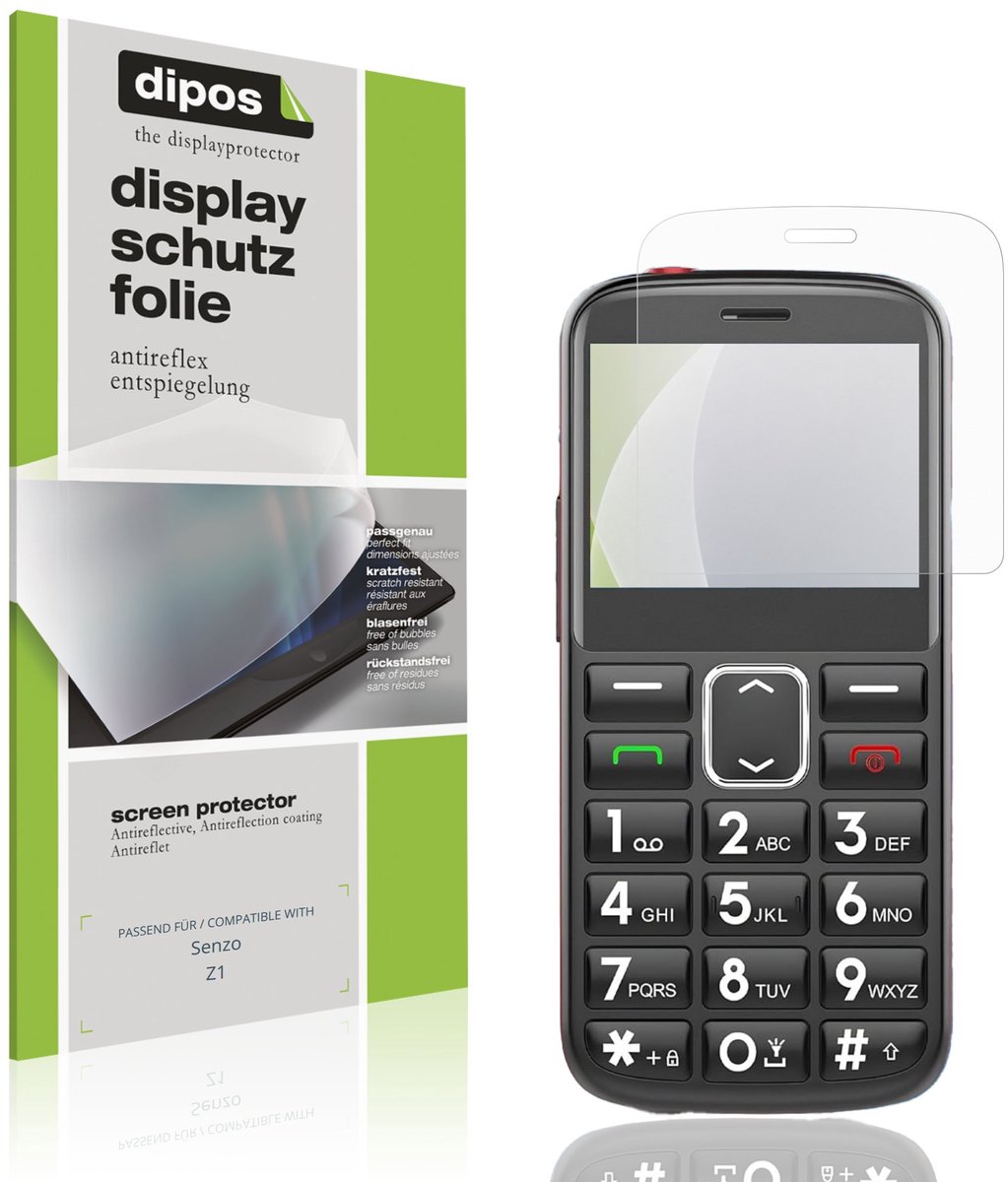 dipos – 4x Matte Beschermfolie geschikt voor Senzo Z1 | Krasbestendige & antireflecterende Screenprotector Ultra-Thin