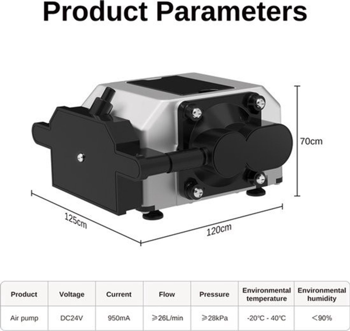 Elektromagnetische Luchtpomp 24V EU Plug - 26 L/min Capaciteit - Compact - Voor Laserbewerkingen