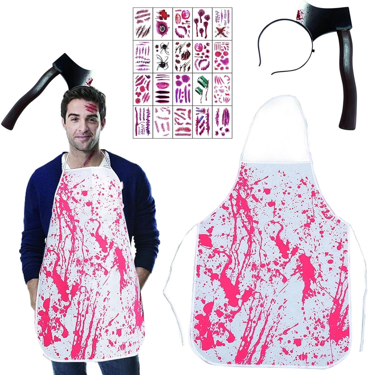 Horror Kostuum voor Volwassenen - Realistisch Serienmoordenaar Outfit voor Halloween en Carnavalsfeesten met Hoogwaardige Details en Griezelige Sfeer