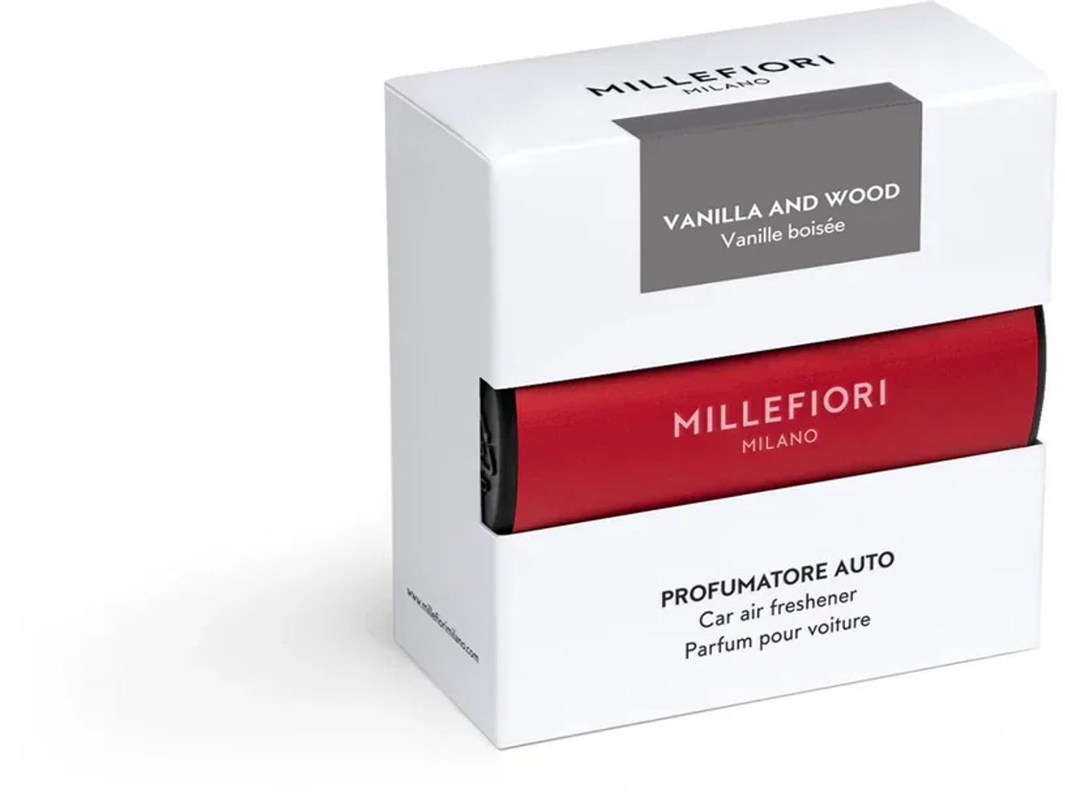 Millefiori Milano - Autoparfum Icon RD - Rood - Classic - Vanilla & Wood