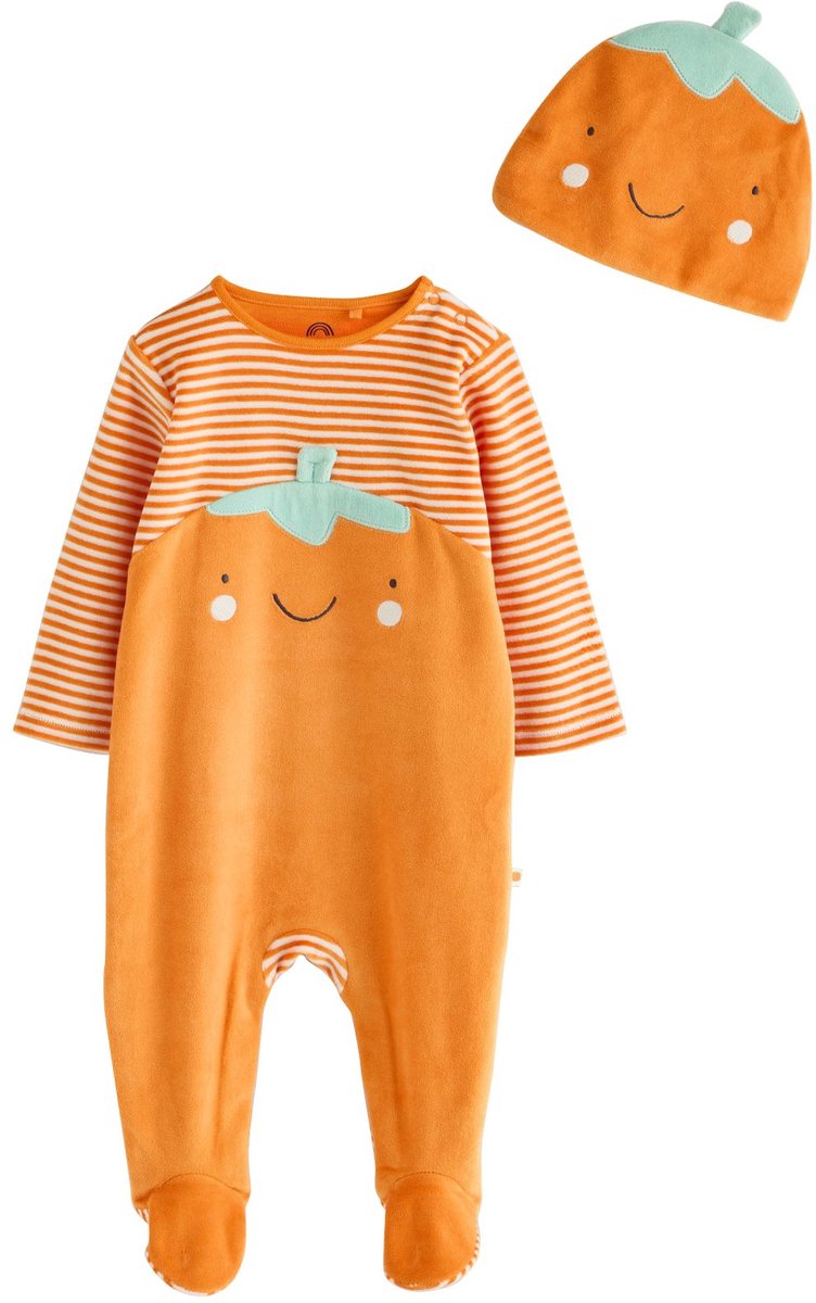 Next - Jongens - 2-delige halloweenset met babypyjama en muts - Oranje