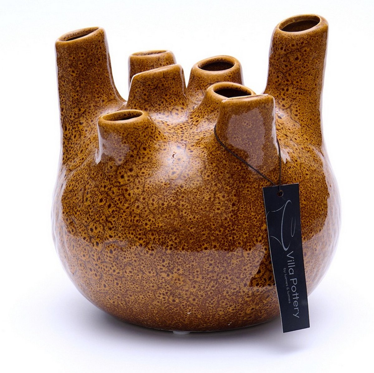 Villa Pottery Vaas - Villa Pottery - Woondecoratie - Decoratie - Porselein - Waterdicht - Isabelle 1_3 Orange Brown Oranje