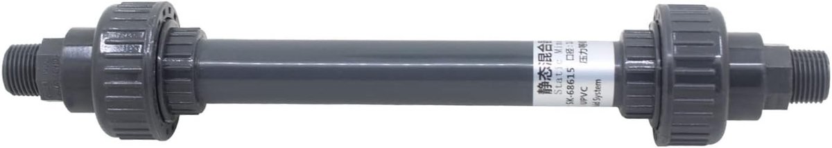 PVC static mixer met externe schroefdraad voor 1/2 inch aansluiting - ideaal voor mengtoepassingen, duurzaam en efficiënt