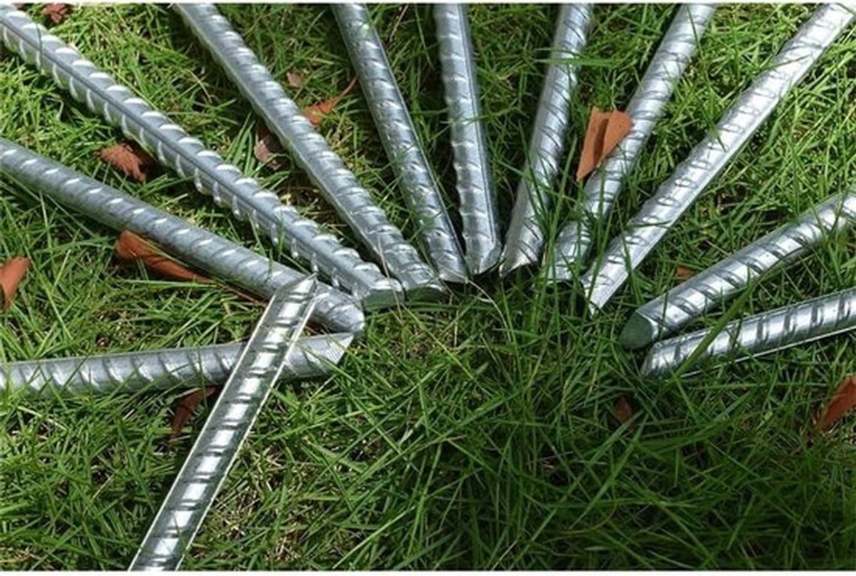 Grondankers gegalvaniseerd 30 cm - voor trampoline, schommel - 4 stuks