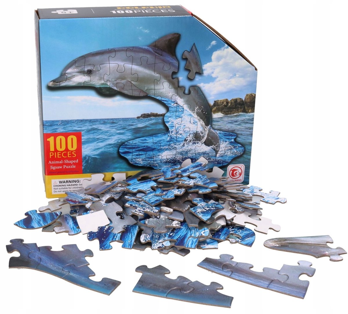 Delfin Puzzel 100 Stukjes - Uniek Vormgegeven Legpuzzel