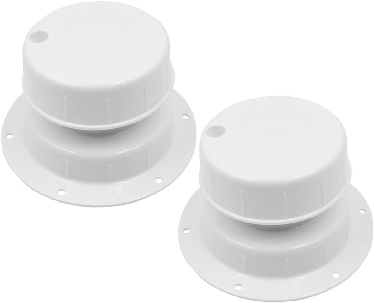 2PCS Ventilatiekap Set voor RV Afvoerbuizen - Geschikt voor 1 tot 2 3/8 Inch Pijp, Ideaal voor Campers en Motorhomes