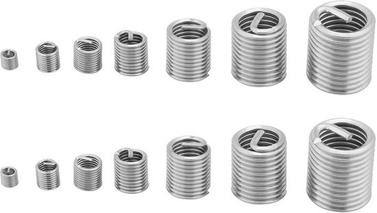 60-delige schroefdraad reparatieset voor M3 M4 M5 M6 M8 M10 M12 - RVS kwaliteit