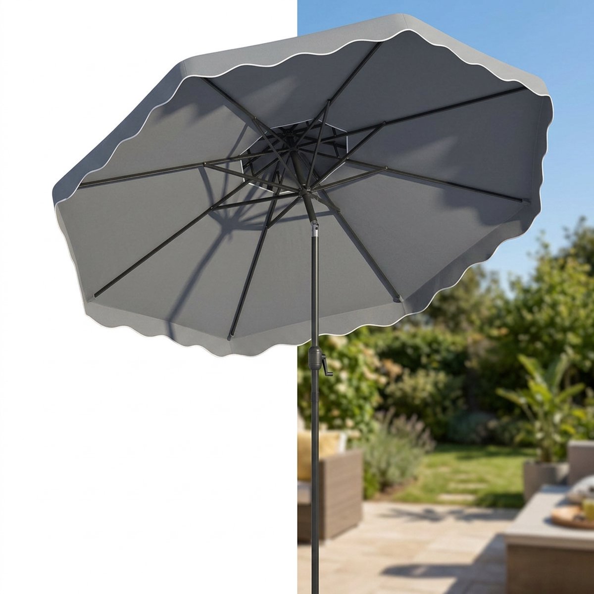 Parasol – Waterdicht & UV-beschermend – Kantelbaar & Verstelbaar – Luxe Zweefparasol voor Tuin - Balkon of Terras – Weerbestendig