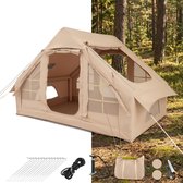 Opblaasbare tent - pblaasbare glamping tent - Waterdicht - Tot 6 personen - Beige - Camping - Tuin - Glamping - 300Lx 210B x 197H cm