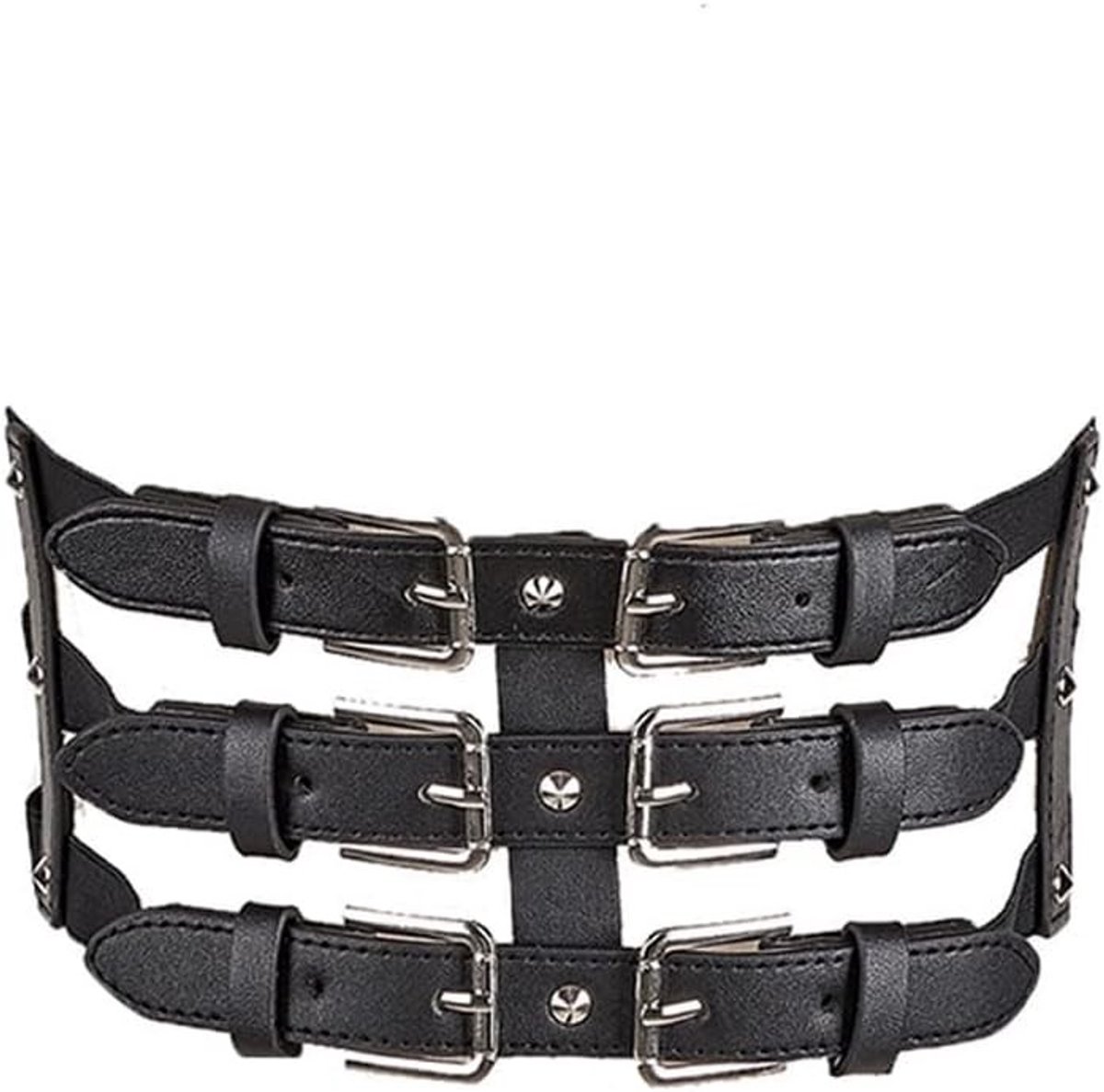 Brede PU Leren Riem voor Dames met Nieten - Elegante Corsetstijl voor Casual en Vintage Party Outfits