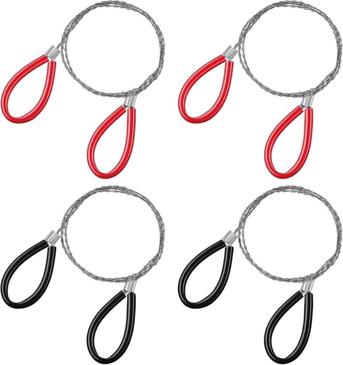 Telescopische takkenzaag - Rood en zwart - 80 cm - Roestvrijstalen draadzaag - Voor outdoor en survival