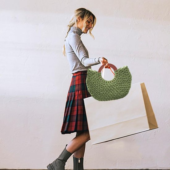 Haakset voor Beginners - Haak Shopping Bag met Houten Handvat, Inclusief Stapsgewijze Video-instructies, Creatieve Haakprojecten en Handwerk Benodigdheden — afbeelding 3