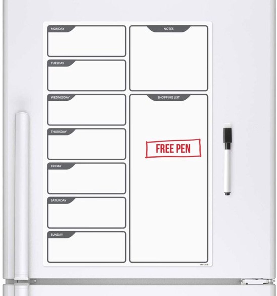 Vt products - Magnetisch Whiteboard - Drooguitwisbaar - A3 Formaat - Keuken Memo