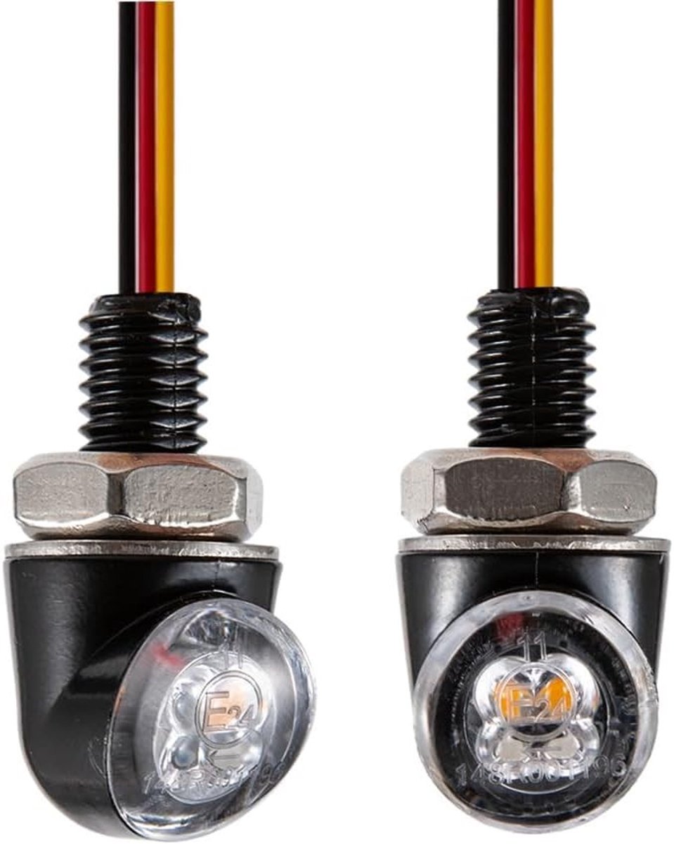 Mini LED Motorfiets Indicator - Amber Zijindicator 12V voor Custom Street Chopper Cruiser met 8mm Schroeven - Veiligheid en Stijl