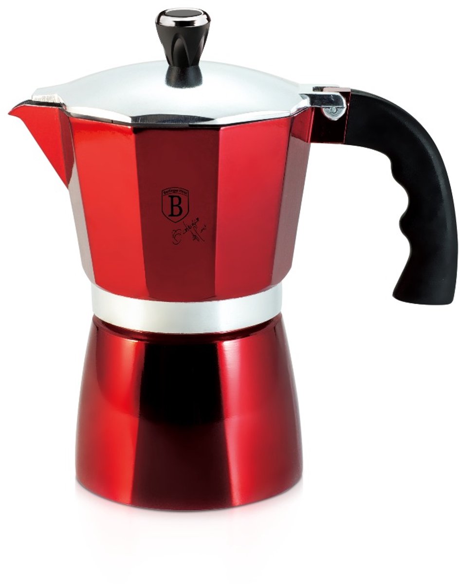 Espressopot voor 3 kopjes, Burgundy Metallic Line