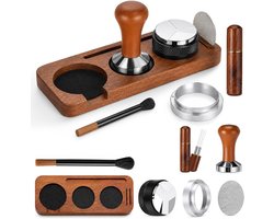 Tamper Set van 51 mm, 7-delige Espresso Set met WDT Tool, Dispenser, Funnel, Puck Screen en Schoonmaakborstel voor Perfecte Koffie en Espresso Bereiding