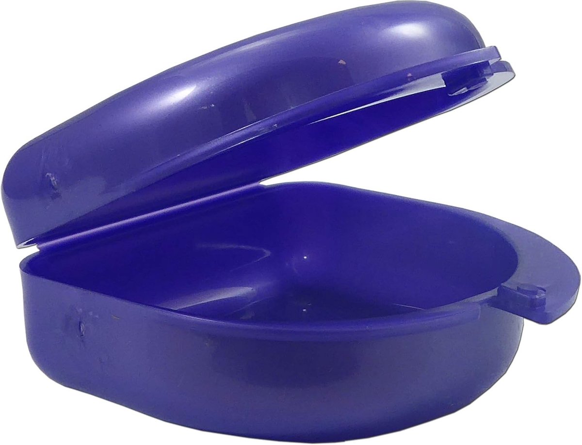 Verpakking voor Gebitsbeschermers - Zwart - 7.3 x 8 x 3.5 cm - Robuuste Opbergdoos voor Tandbescherming