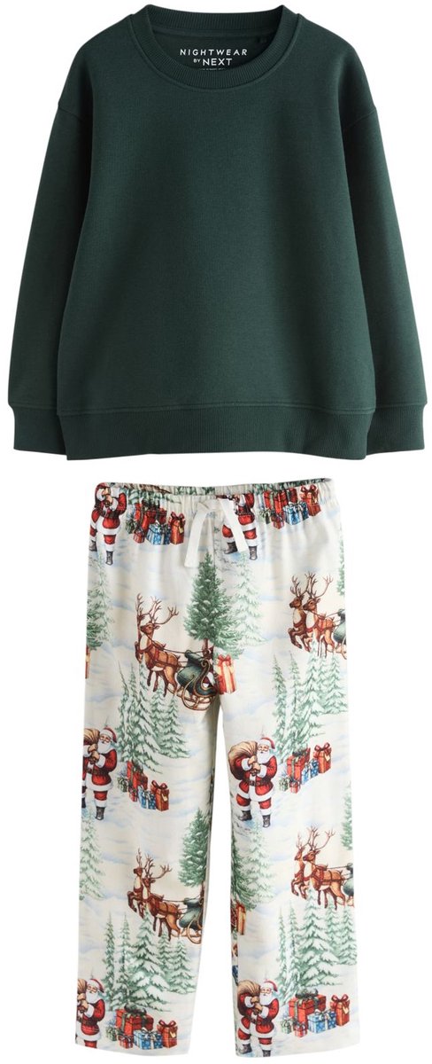 Next - Jongens - Kerstpyjamaset voor het hele gezin - Groen