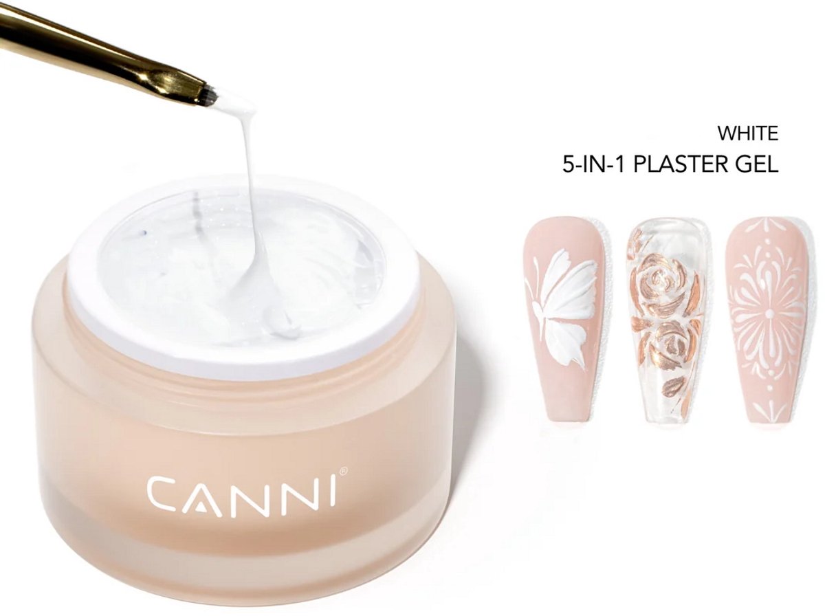 Canni UV Gellak Witte 5-in-1 Decoratie Gel - 10 gram - Zonder Kwastje - Gellak Wit - Witte Gellak - Gellak White - Gellak Kleuren - Canni Gellak - Gellak Nagellak