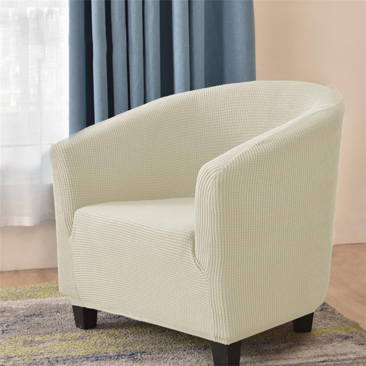 Fauteuilhoes - Beige - Elastische Jacquard Stof - Universele Stoelhoes voor Woonkamer en Kantoor