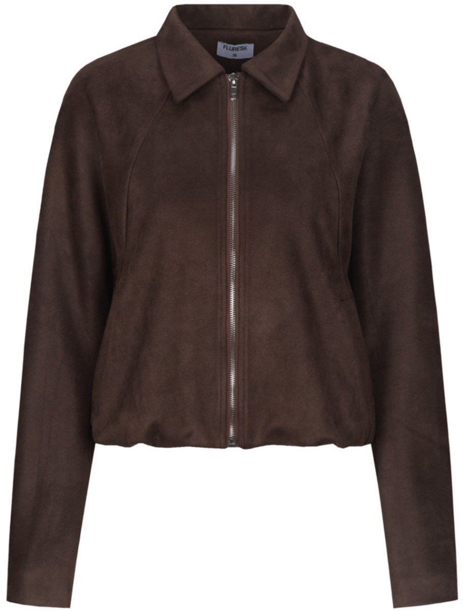 Fluresk Jas Ginny Jacket 26nof02 514 Dark Chocolate Dames Maat - 40
