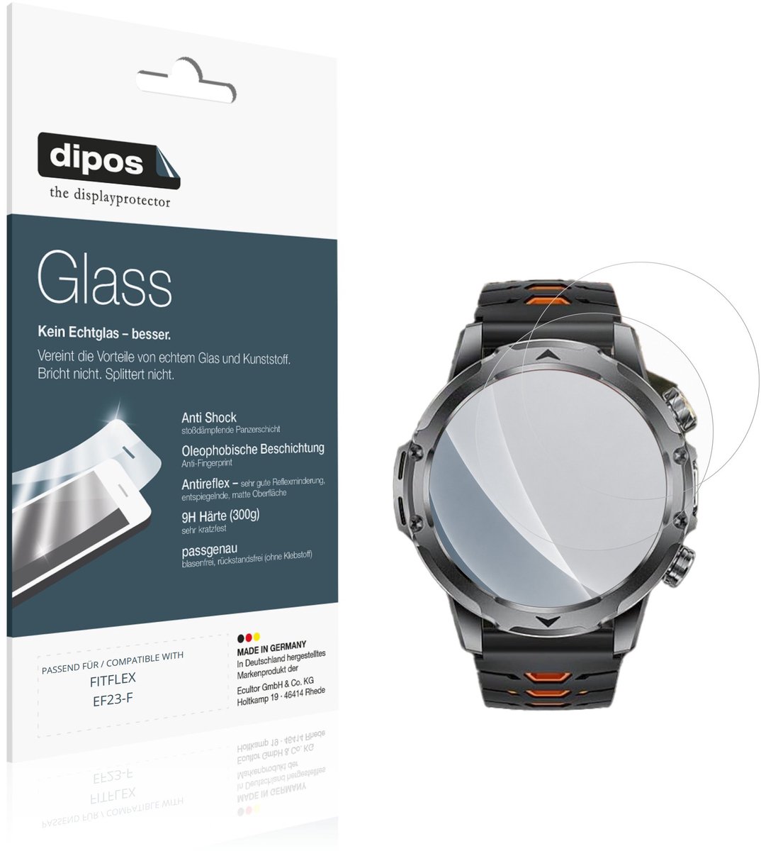 dipos – 2x Matte Pantserfolie geschikt voor FITFLEX EF23-F | 9H Screenprotector