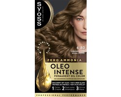Syoss Oleo Intense 6-80 Haarverf - Caramel Blond - Permanente Haarkleuring - Ammoniakvrij - Met Voedende Oliën - 100% Grijsdekking - Langdurige Kleur - 1 stuk