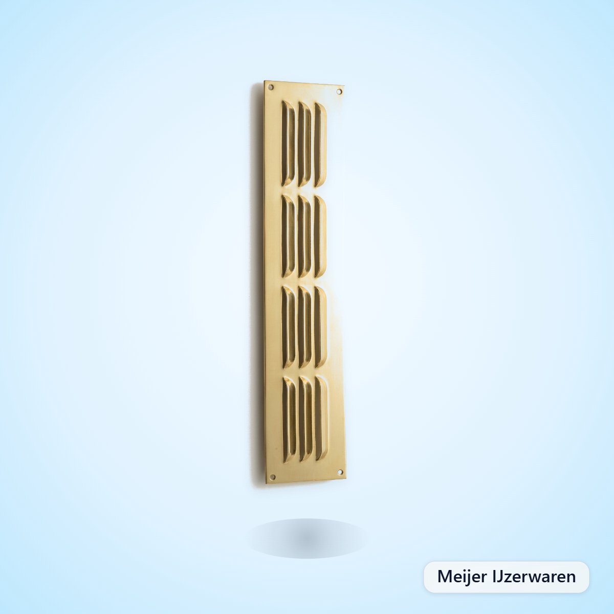 Messing Ventilatierooster 240 x 50 mm – Echt Volledig Messing – Ventilatierooster Wand & Plint – Luchtrooster voor Kast, Deur en Meubel – Goudkleurig